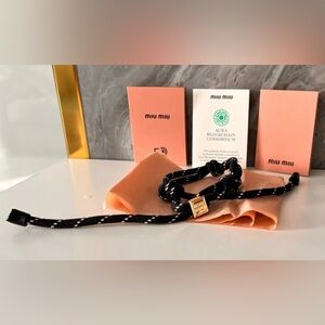 Miu Miu Black and Gold Cord Bracelet